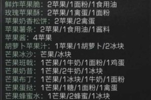 明日之后 2020 最新食谱大全及图鉴全解析