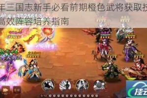 少年三国志新手必看前期橙色武将获取技巧与高效阵容培养指南