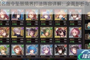 非匿名指令坠毁境界打法阵容详解：全面剖析与实用攻略