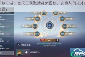 一梦江湖：奉天玉获取途径大揭秘，究竟从何处才能获得？