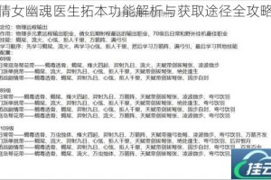 倩女幽魂医生拓本功能解析与获取途径全攻略