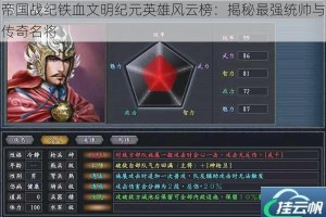 帝国战纪铁血文明纪元英雄风云榜：揭秘最强统帅与传奇名将