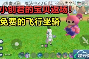 探索创造与魔法中 40 级以下的各类坐骑世界