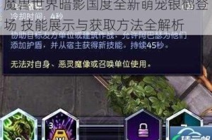 魔兽世界暗影国度全新萌宠银鹤登场 技能展示与获取方法全解析
