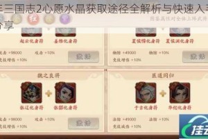 少年三国志2心愿水晶获取途径全解析与快速入手技巧分享