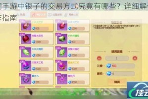蜀门手游中银子的交易方式究竟有哪些？详细解读与操作指南