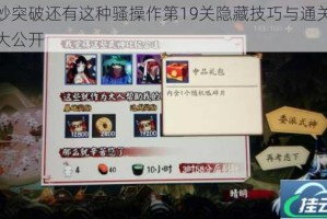 巧妙突破还有这种骚操作第19关隐藏技巧与通关秘籍大公开