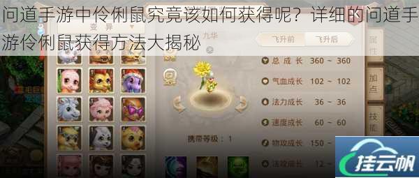 问道手游中伶俐鼠究竟该如何获得呢?详细的问道手游伶俐鼠获得方法大揭秘