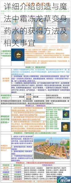 详细介绍创造与魔法中霜冻龙草变身药水的获得方法及相关事宜