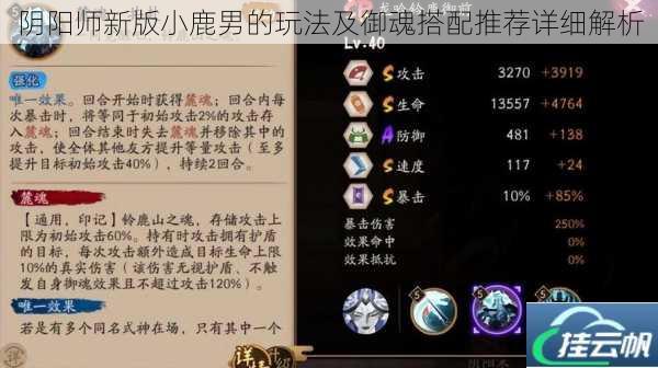 阴阳师新版小鹿男的玩法及御魂搭配推荐详细解析