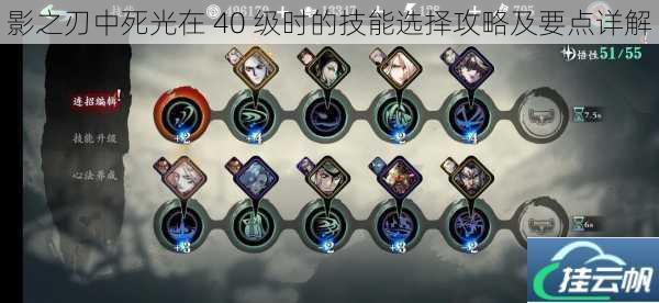 影之刃中死光在 40 级时的技能选择攻略及要点详解