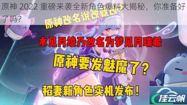 原神 2022 重磅来袭全新角色爆料大揭秘,你准备好了吗?