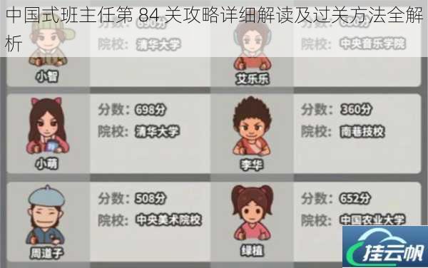 中国式班主任第 84 关攻略详细解读及过关方法全解析