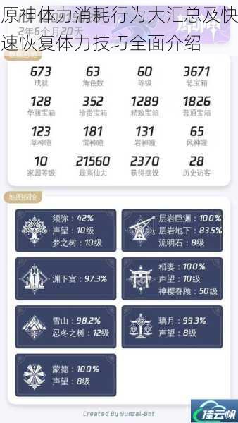 原神体力消耗行为大汇总及快速恢复体力技巧全面介绍