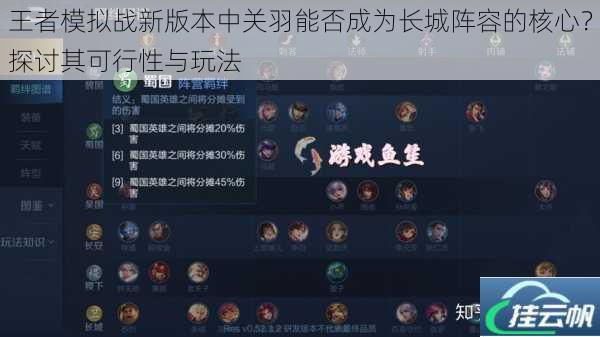 王者模拟战新版本中关羽能否成为长城阵容的核心?探讨其可行性与玩法