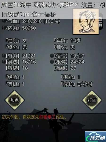 放置江湖中顶级武功有哪些?放置江湖顶级武功排名大揭秘