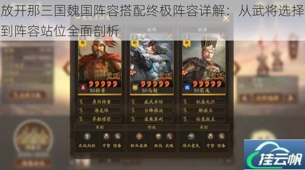 放开那三国魏国阵容搭配终极阵容详解:从武将选择到阵容站位全面剖析