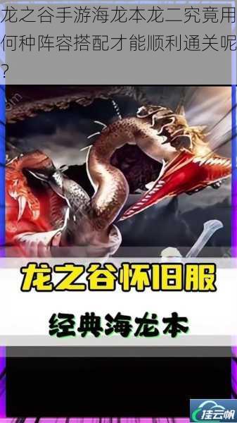 龙之谷手游海龙本龙二究竟用何种阵容搭配才能顺利通关呢?