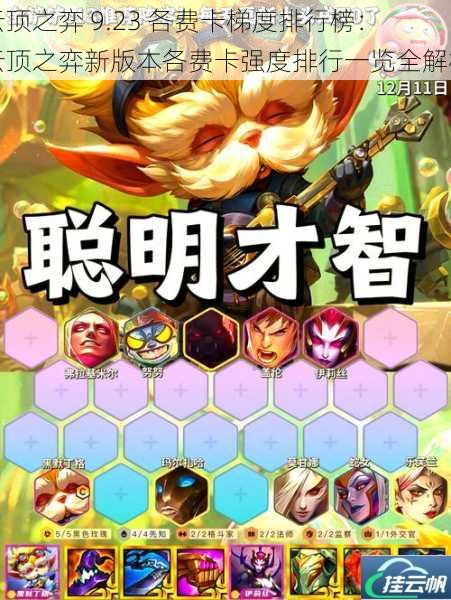 云顶之弈 9.23 各费卡梯度排行榜:云顶之弈新版本各费卡强度排行一览全解析
