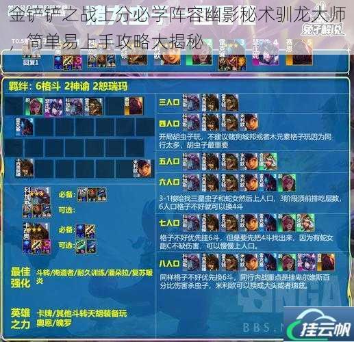 金铲铲之战上分必学阵容幽影秘术驯龙大师,简单易上手攻略大揭秘