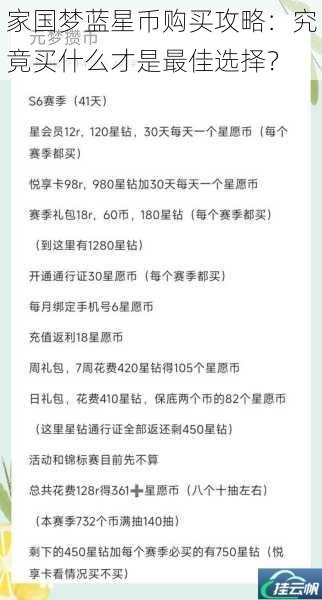 家国梦蓝星币购买攻略:究竟买什么才是最佳选择?