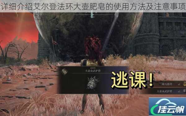 详细介绍艾尔登法环大壶肥皂的使用方法及注意事项