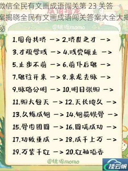 微信全民有文画成语闯关第 23 关答案揭晓全民有文画成语闯关答案大全大揭秘