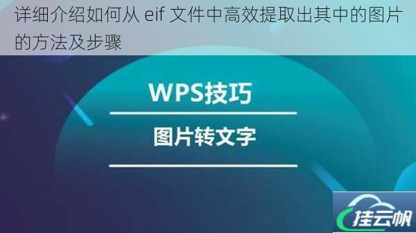 详细介绍如何从 eif 文件中高效提取出其中的图片的方法及步骤