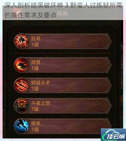 深入剖析暗黑破坏神 3 野蛮人过炼狱所需的属性需求及要点
