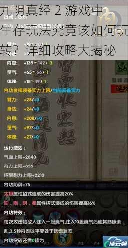 九阴真经 2 游戏中生存玩法究竟该如何玩转?详细攻略大揭秘