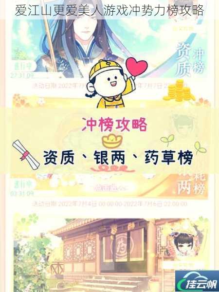 爱江山更爱美人游戏冲势力榜攻略