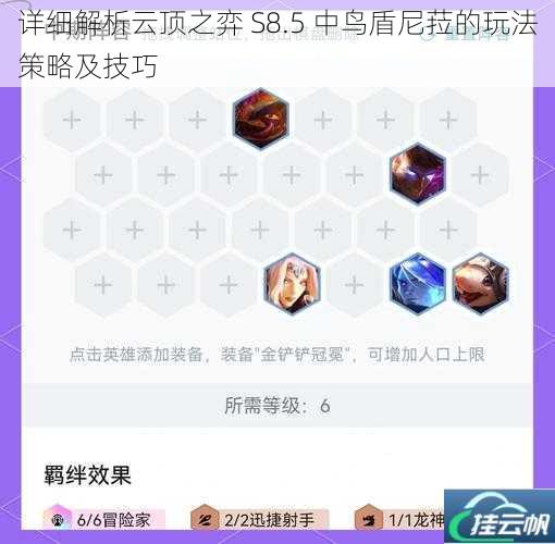 详细解析云顶之弈 S8.5 中鸟盾尼菈的玩法策略及技巧