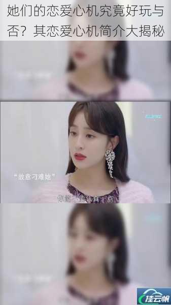 她们的恋爱心机究竟好玩与否?其恋爱心机简介大揭秘