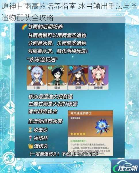 原神甘雨高效培养指南 冰弓输出手法与圣遗物配队全攻略