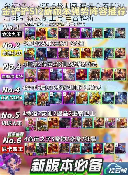 金铲铲之战S5.5黎明刺客爆杀流瞬秒后排制霸云巅上分阵容解析