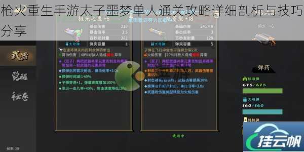 枪火重生手游太子噩梦单人通关攻略详细剖析与技巧分享