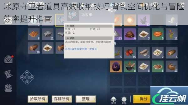 冰原守卫者道具高效收纳技巧 背包空间优化与冒险效率提升指南