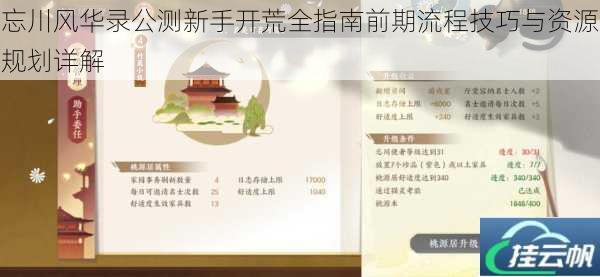 忘川风华录公测新手开荒全指南前期流程技巧与资源规划详解