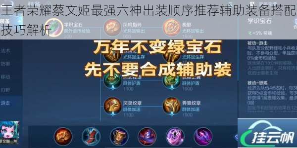 王者荣耀蔡文姬最强六神出装顺序推荐辅助装备搭配技巧解析
