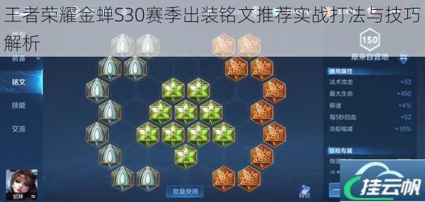 王者荣耀金蝉S30赛季出装铭文推荐实战打法与技巧解析