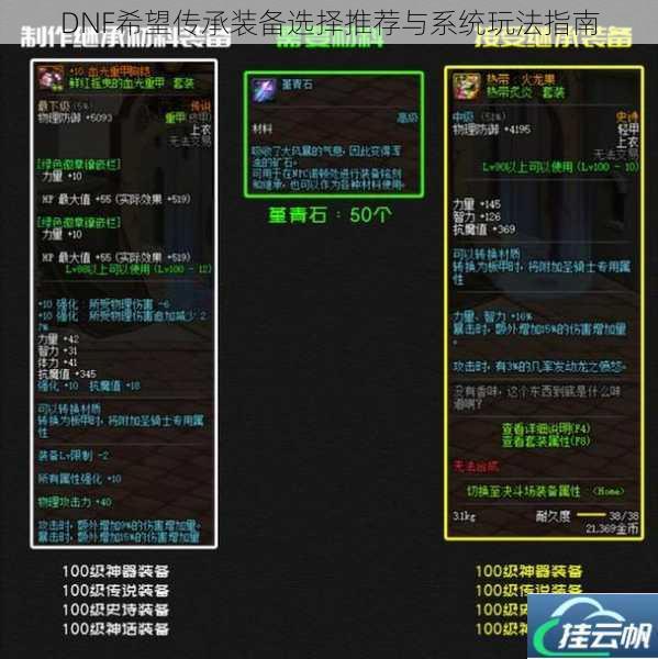 DNF希望传承装备选择推荐与系统玩法指南