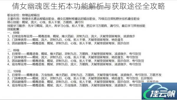 倩女幽魂医生拓本功能解析与获取途径全攻略