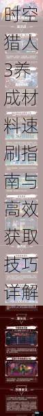 时空猎人3养成材料速刷指南与高效获取技巧详解