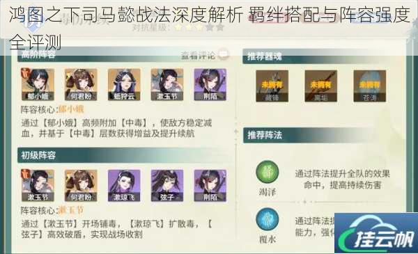 鸿图之下司马懿战法深度解析 羁绊搭配与阵容强度全评测