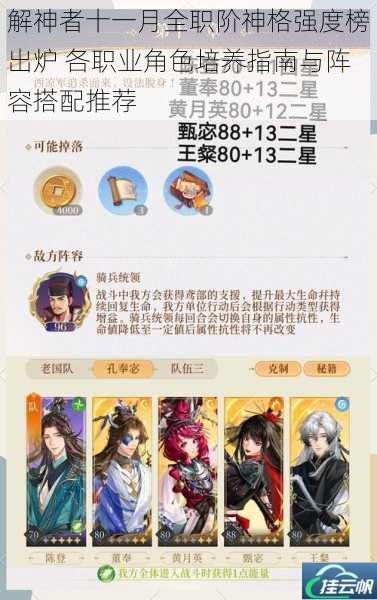 解神者十一月全职阶神格强度榜出炉 各职业角色培养指南与阵容搭配推荐