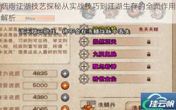 烟雨江湖技艺探秘从实战技巧到江湖生存的全面作用解析