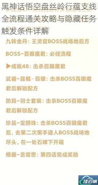 黑神话悟空盘丝岭行蕴支线全流程通关攻略与隐藏任务触发条件详解