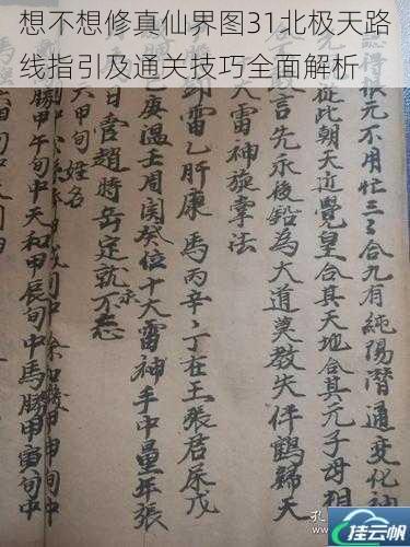 想不想修真仙界图31北极天路线指引及通关技巧全面解析