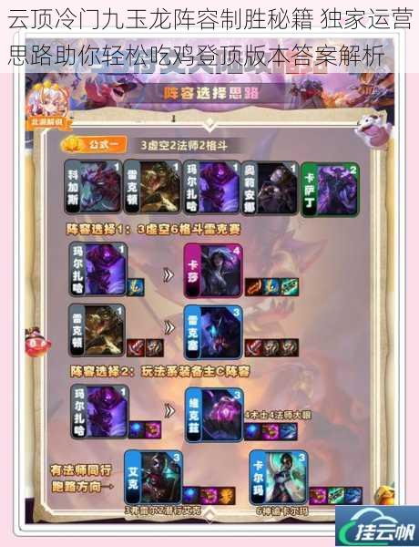 云顶冷门九玉龙阵容制胜秘籍 独家运营思路助你轻松吃鸡登顶版本答案解析