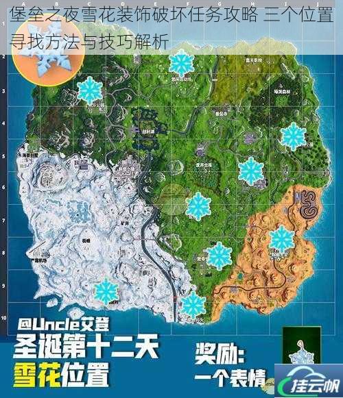 堡垒之夜雪花装饰破坏任务攻略 三个位置寻找方法与技巧解析